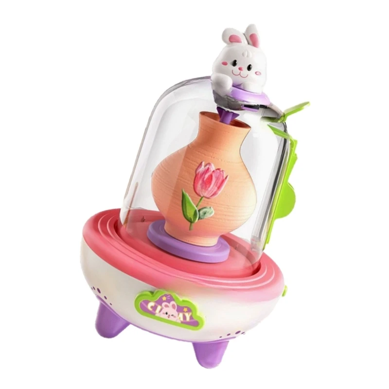 USB Rechargeable Miniature Pottery Wheel Toy For Kids Travel Friendly Design Creative Clay Crafting Machine for Party 15UB