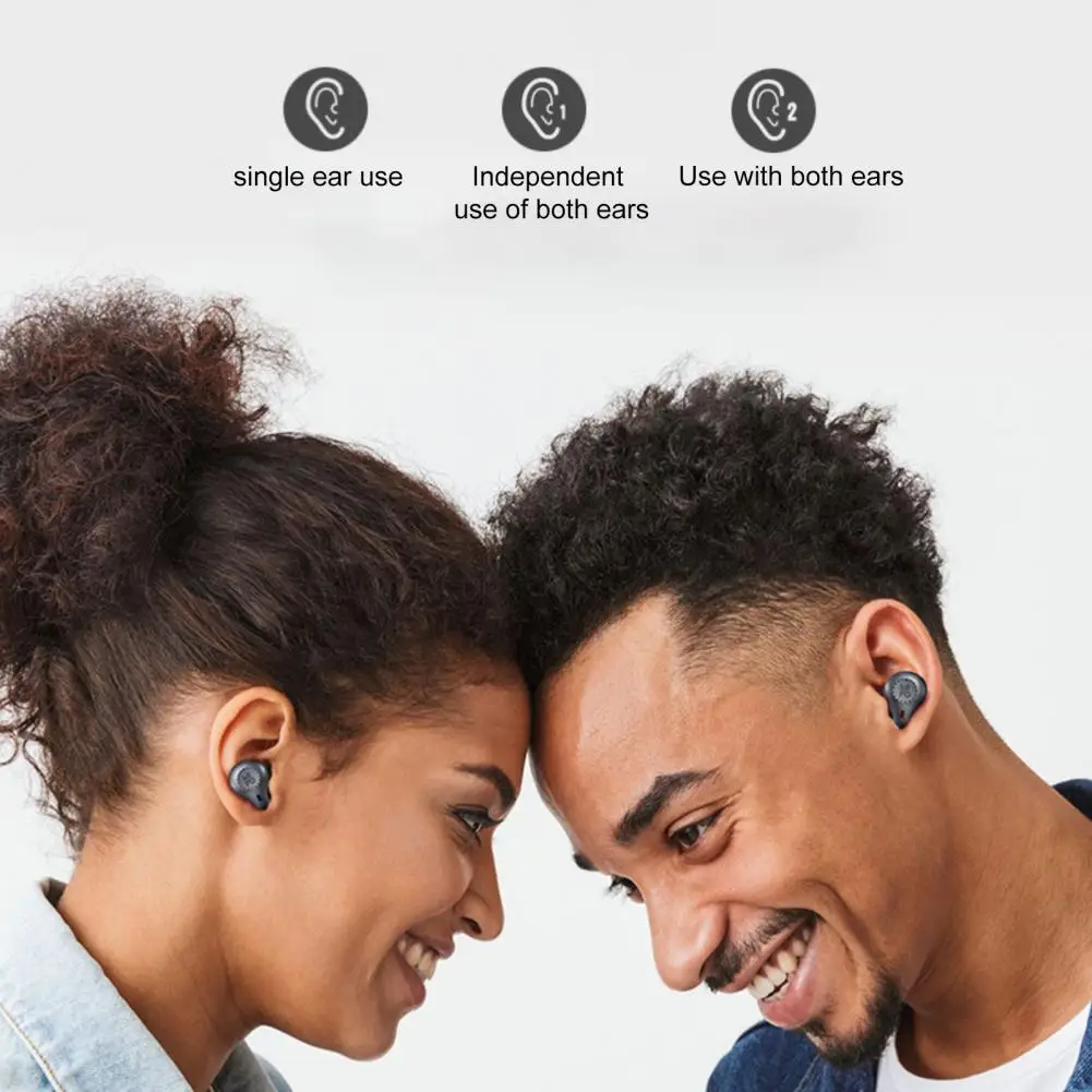 

Bluetooth-compatible Earphones Ergonomic Noise Reduction Fingerprint Touch Long Standby Comfortable Clear Sound Dual Microphone