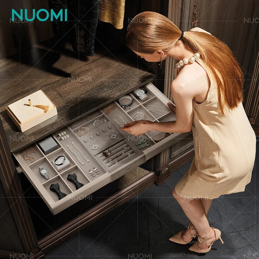 NUOMI VIOLET Pro Soft Close Pull Out Basket Bedroom Wardrobe Hardware Closet Accessories Drawer Sliding Organizer Jewelry Tray