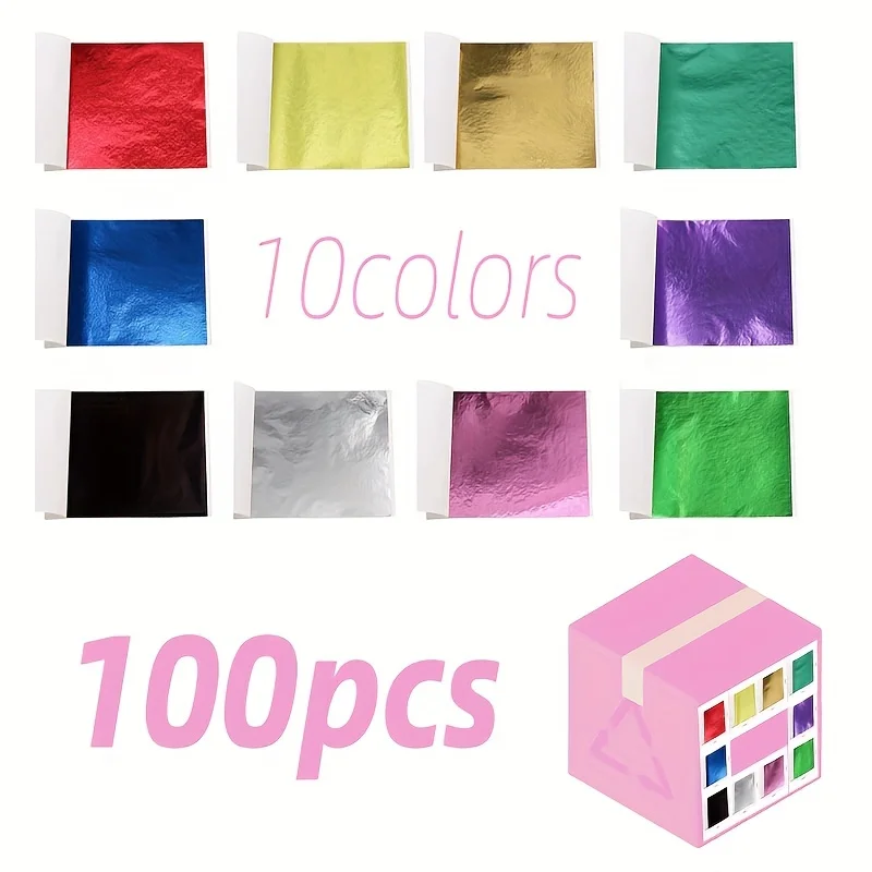 100 vellen DIY nagel bladgoud schilderij bladgoud papier kunst ambachtelijk papier verjaardagsfeestje bruidstaart dessert decoraties