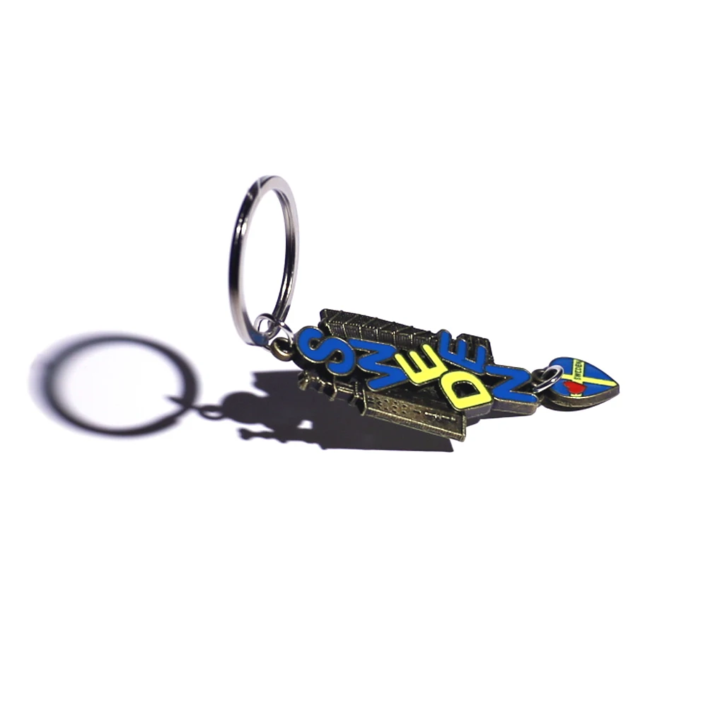 Sweden Keychain Souvenir Swedish Landmark Key Ring Pendant Bag Charm Keychains for Men Women Party Jewelry Gifts Accessories