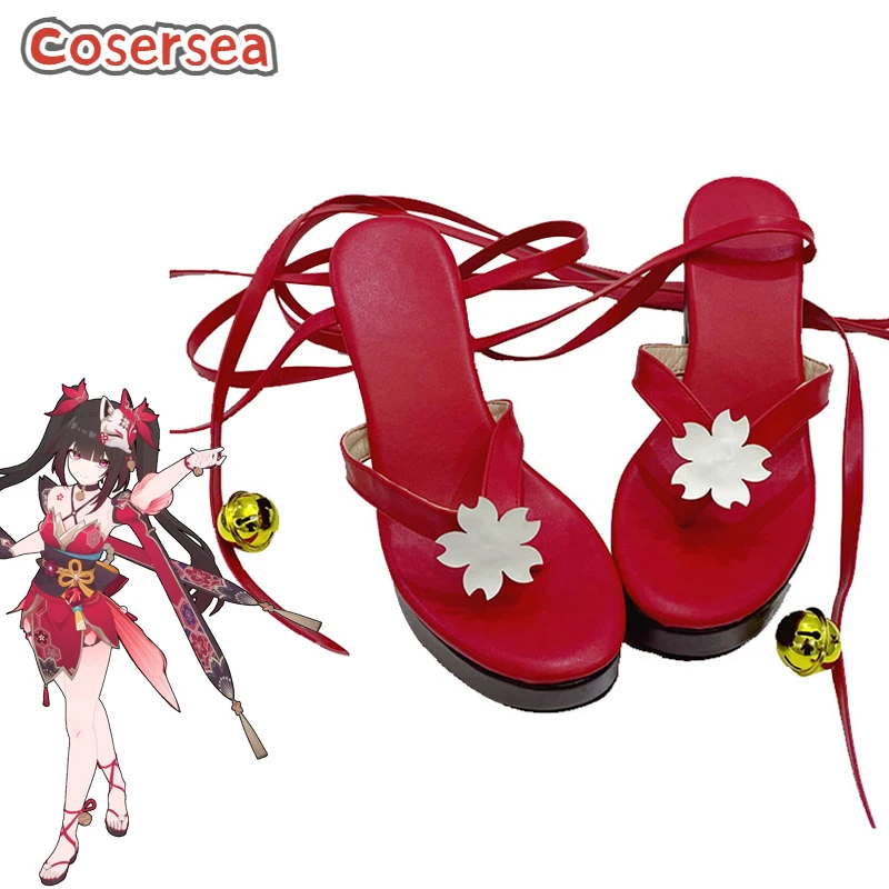 

Cosersea Sparkle Cosplay Shoes Game Honkai: Star Rail Sparkle High Heel Women Shoes Halloween Party Red PU Leather Cos Shoes