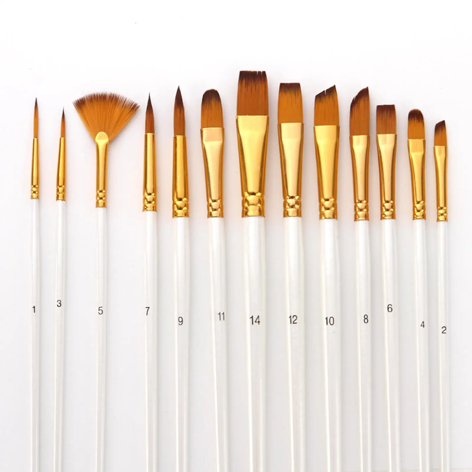 13 Pack Professional Artists Paint Brushes Wood Handle Acrylic Detail Painting