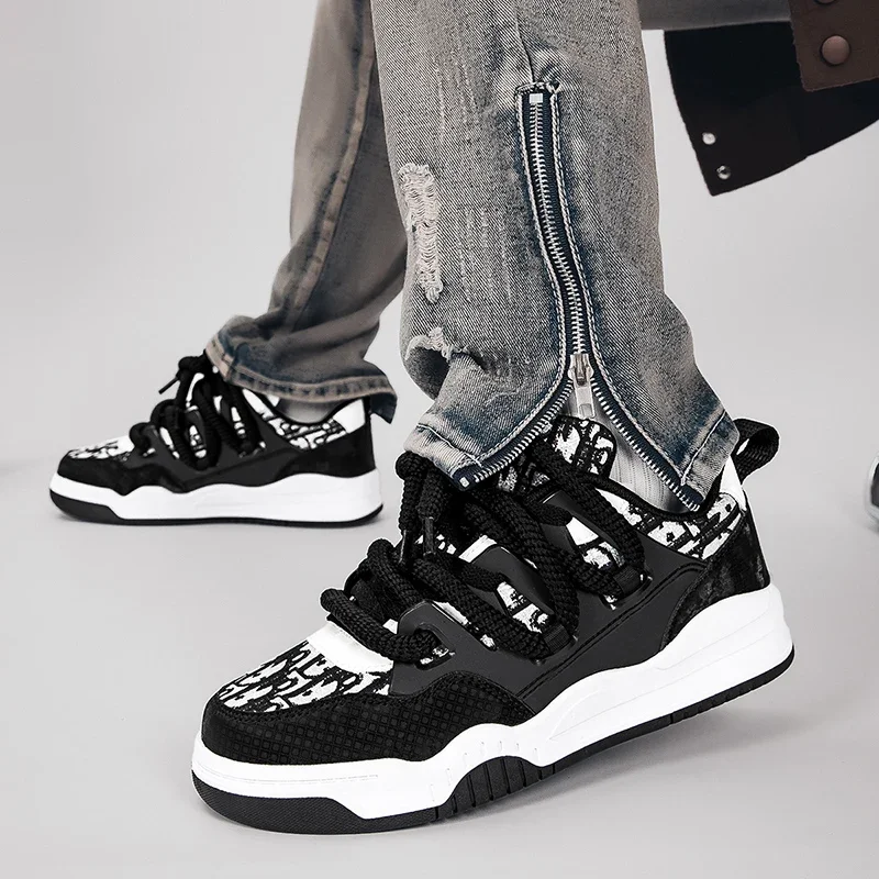 

Oreo одинаковые по цвету черно-белые модные нишевые новые парусиновые туфли для отдыха, спортивная мужская обувь большого размера, туфли для доски