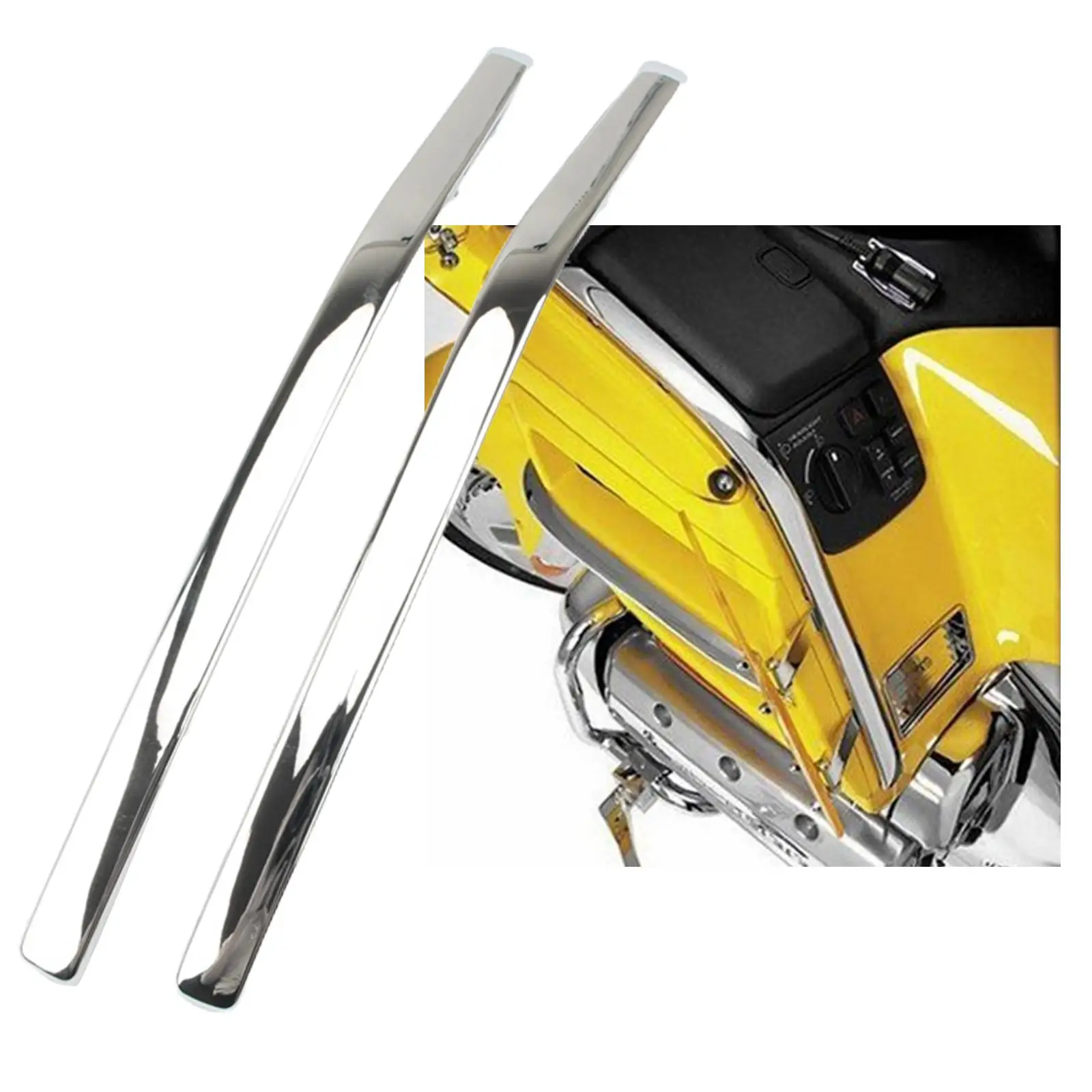 

1 Pair of Motorcycles, The Fairing Arch Chromed Strake for Joining