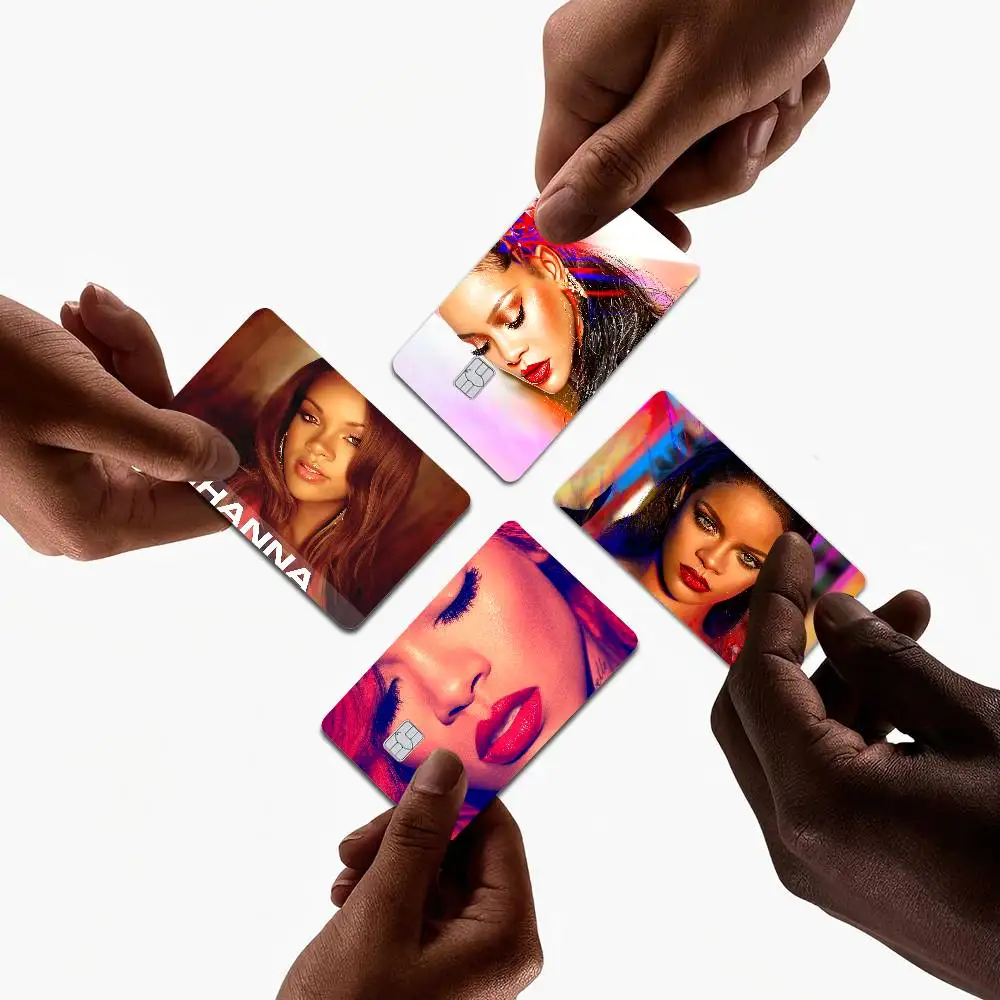 Hot Singer R-RIHANNAS Anime Cartoon Bear Skin Sticker Film Tape Case for Big Credit Debit Card Front Side