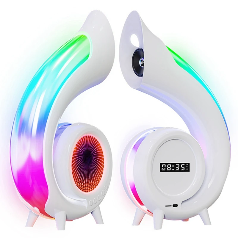 AT14 Mini Conch Wireless Atmosphere Lamp Touch To Adjust Lighting RBG Desktop Lamp Wireless Bluetooth Speaker Alarm Clock