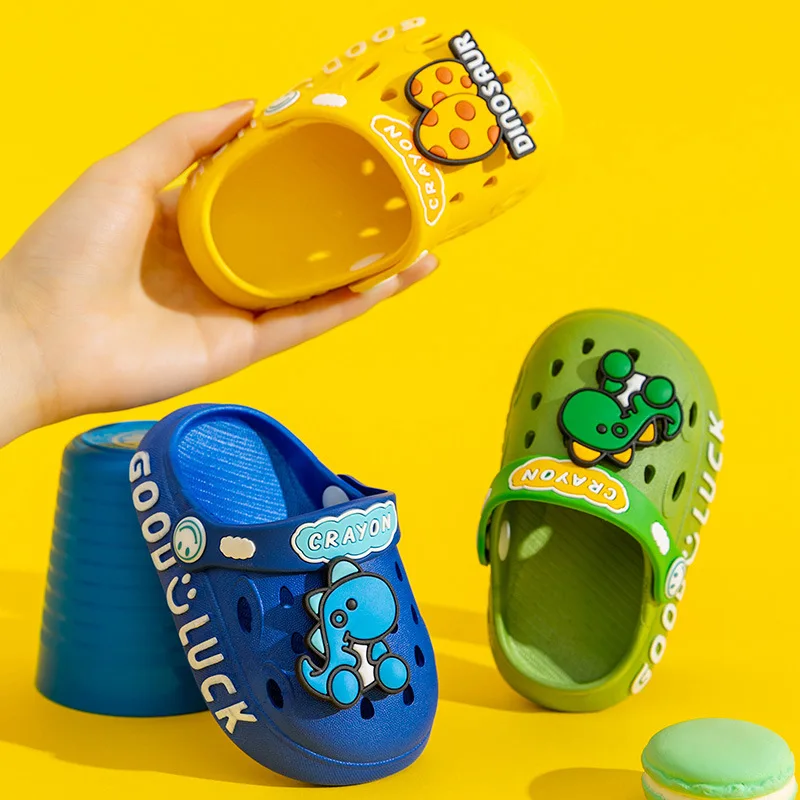 Baby Strand Slippers Dinosaurus Dier Zomer Kinderen Anti-Slip Sandalen Ademende Glijbanen Thuis Badkamer Pantoffel Voor Meisje Jongens