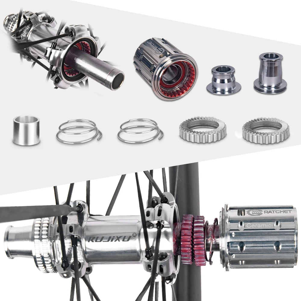 AliExpress RUJIXU Ultra-light 1100g 700C 60T ratchet Carbon Spoke Road Bike Wheelset  Ceramic Bearings Wheel Road Bike Cycling Disc Rim Aero Part