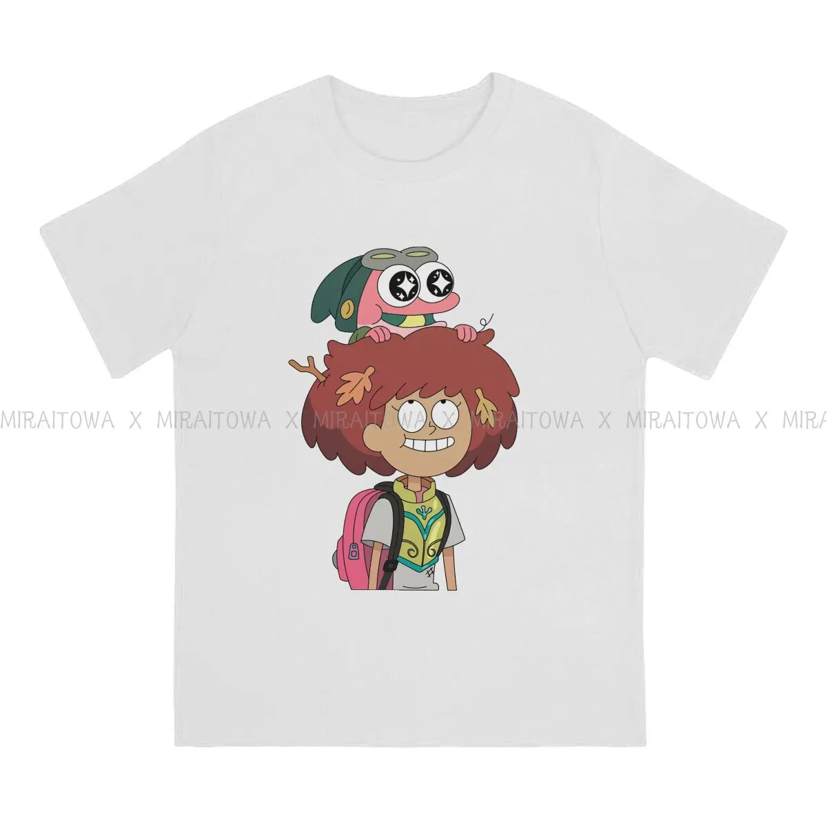 Amphibia Frog Anime Anne and Sprig  T Shirt Grunge Men's Tees Summer Cotton Tops Harajuku Crewneck TShirt