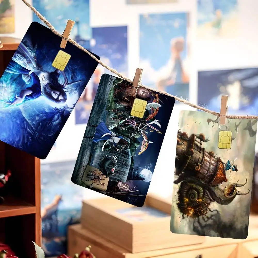 Game A-Alice Madness Returns Anime Cartoon Bear Skin Sticker Film Tape Case for Big Credit Debit Card Front Side