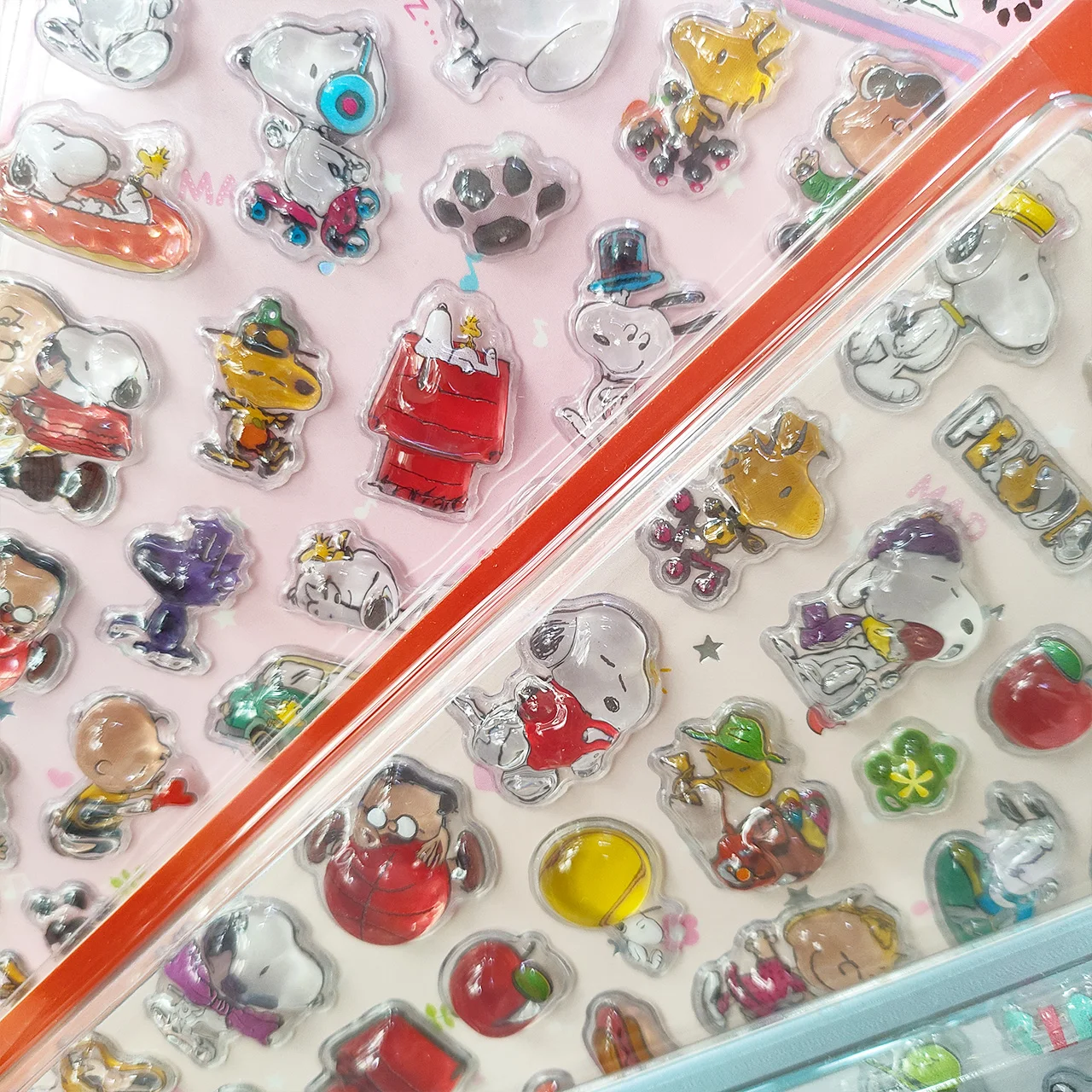 3PCS 3D Relief Snoopy Crystal Stickers Cute Aesthetic DIY Decals for Student Journal Phone Case Decor Stationery Gift Set view 5