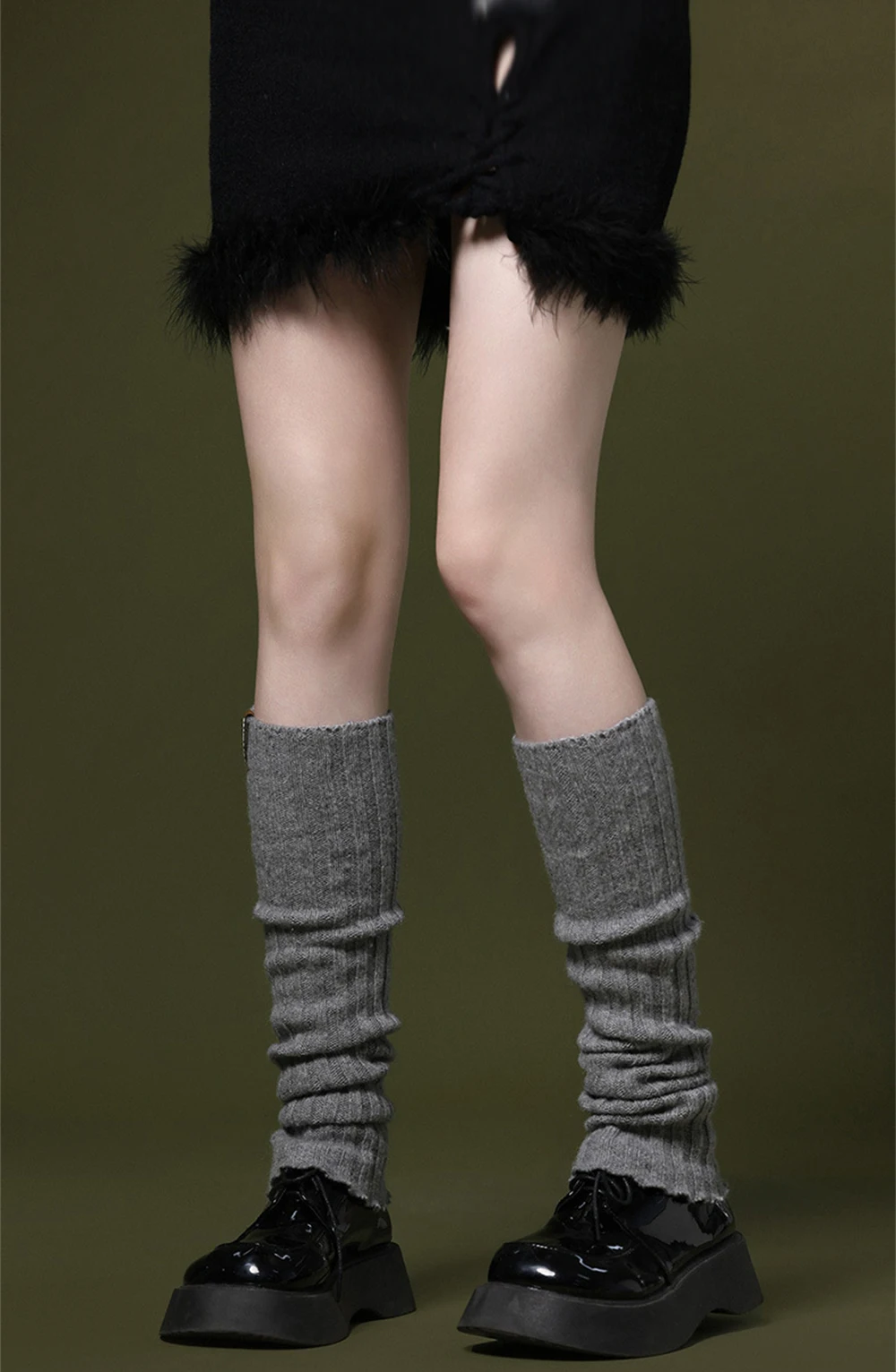 1 pair Autumn Winter New Pile Calf Socks Women Wool Knitted Mid-length Foot Cover Korean Casual Leggings Ladies Leg Warmers Gift