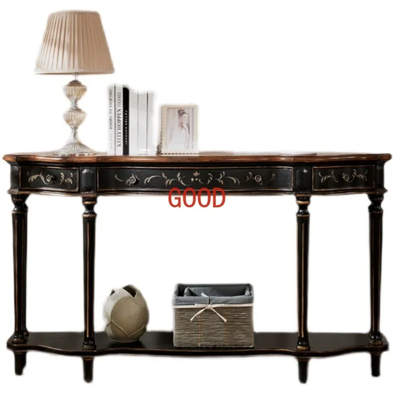 Console Long Strip Desk Wall Three-Bucket Corridor Table Villa Sofa Back Table