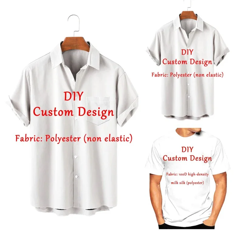 

Customized Men's Shirts Summer Hawaiian Shirt Short Sleeve Women 3D Custom Design Tops Factory Outlet Oversize Anime Cosplay