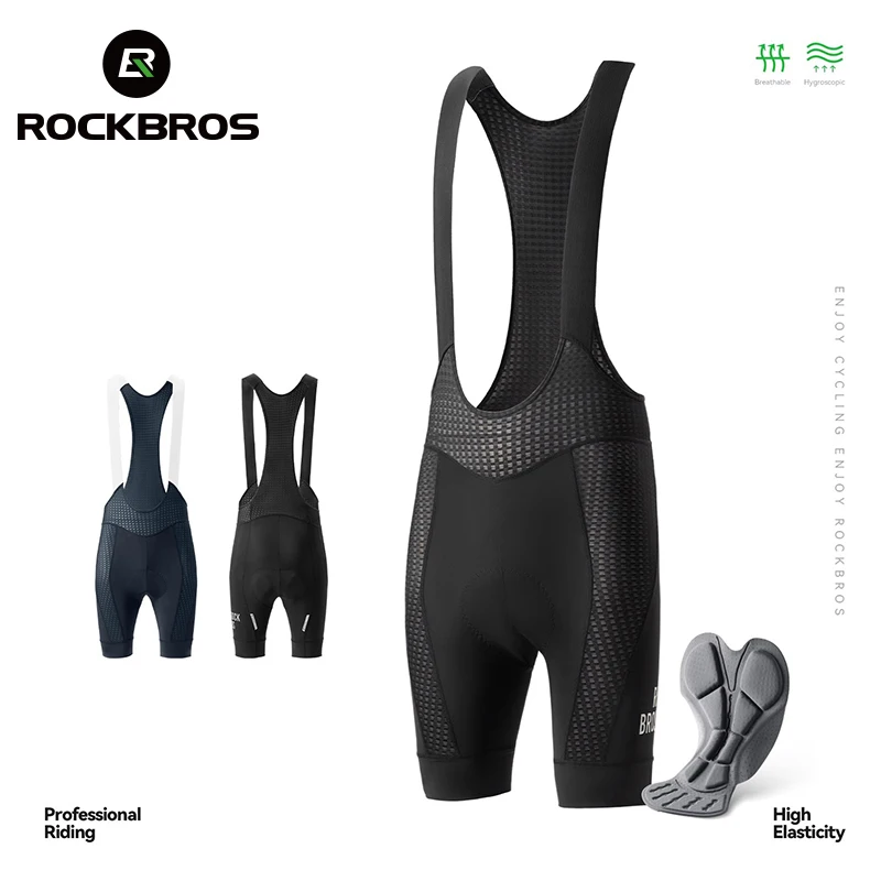 

ROCKBROS велосипедные шорты мужские летние дышащие амортизирующие шорты с губчатой подушечкой нагрудник MTB дорожный велосипед одежда