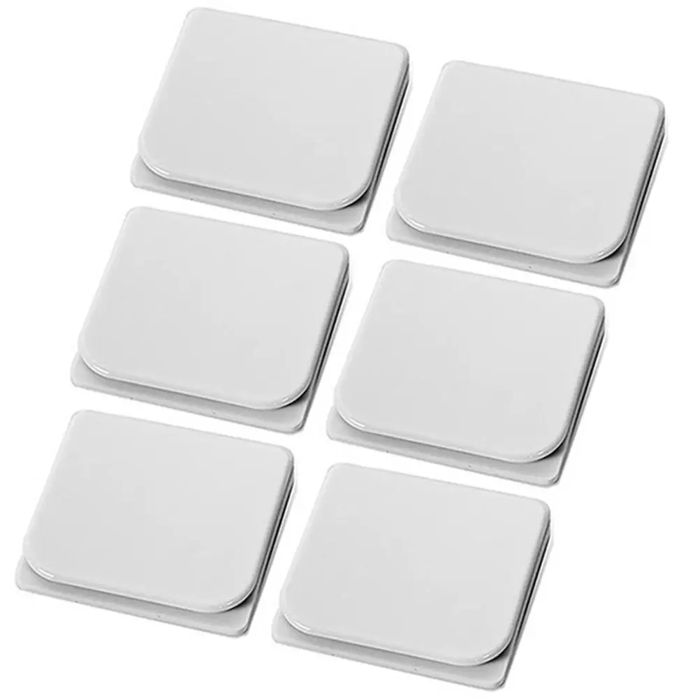 6Pcs Windproof Adhesive Shower Curtain Clips Self-Adhesive Bathroom Curtain Fixing Clip for Tub Shower Liner Splash Guard