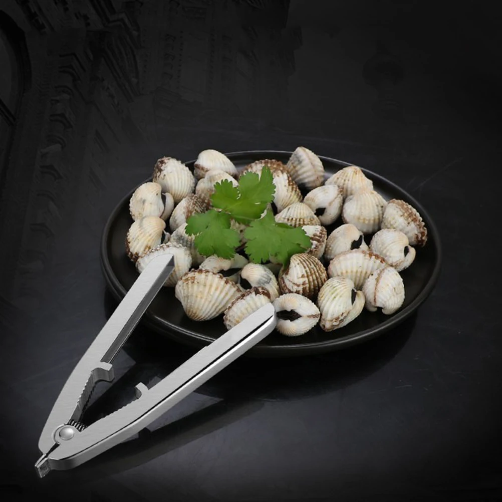 

Seafood Clam Opener Professional Tool Sturdy Clamp Kitchen Gadgets Stainless Steel Practical Easy Use Non Slip Design Wear