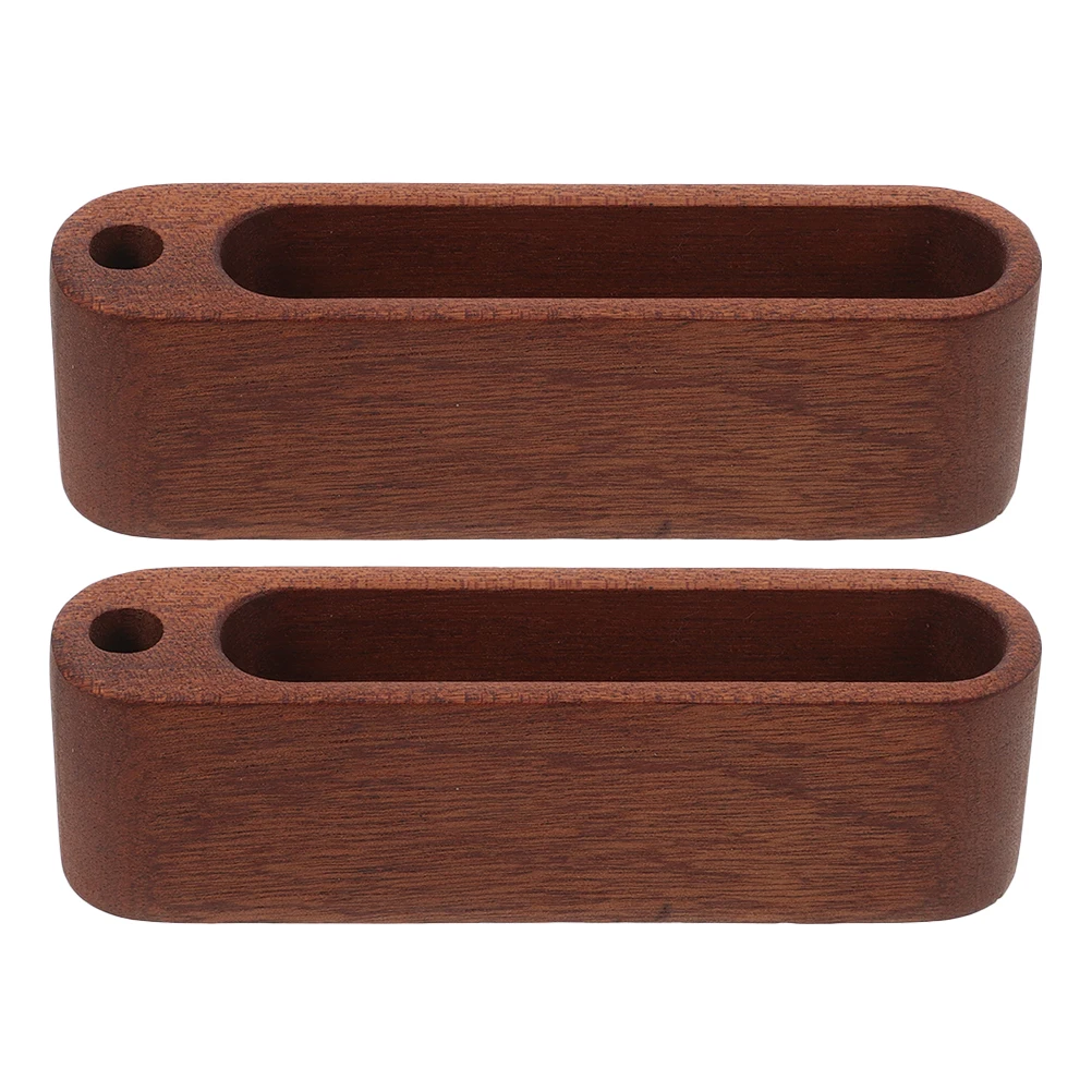 

2Pcs Beech Wood Business Card Holder Minimalist Office Desktop Organizer Stand Name Card Display Box Postcard Holder