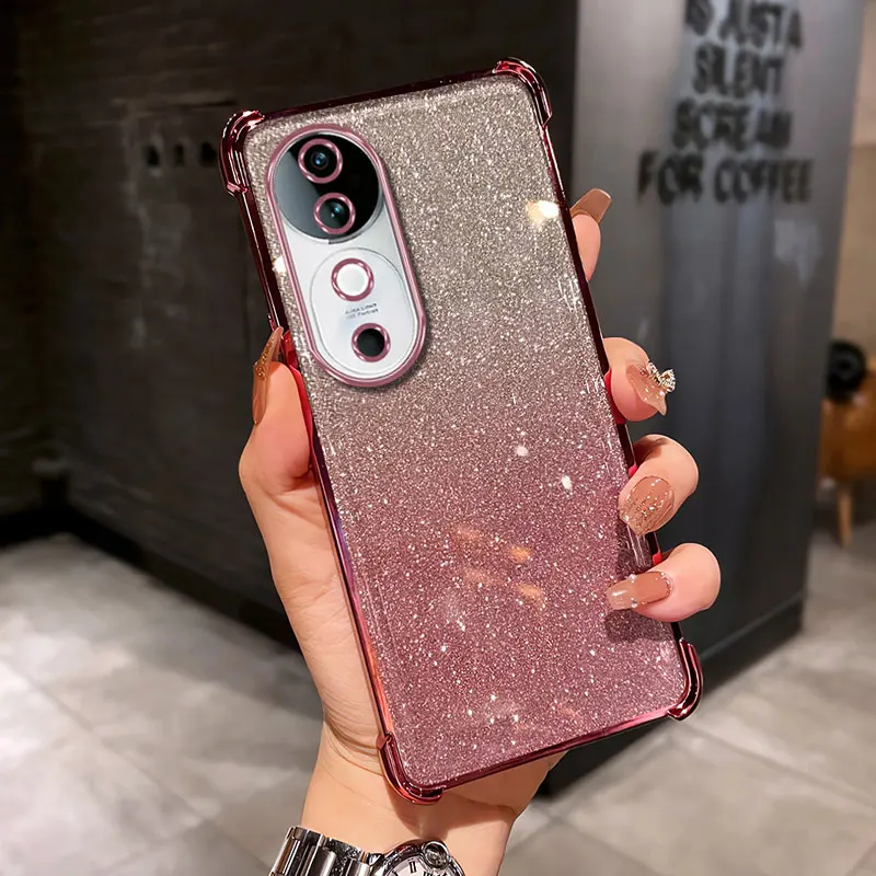 Shockproof Phone Case For Vivo V40 Case Silicone Glitter Cover For Vivo V40 V30 V29E V29 Lite V27 pro Y78 Y16 4G Bling Case V 40