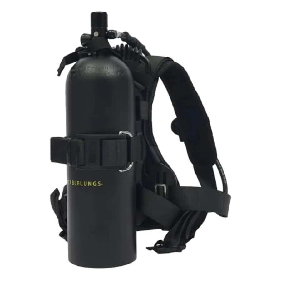 

4L scuba tank kit for underwater snorkeling recreation 6061 aluminum cylinder in black with dual-shoulder clip professional mas