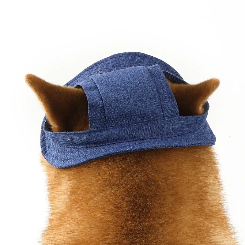 Summer Pet Hat Small Medium Large Leaky Ear Sunscreen Linen Sun Hat
