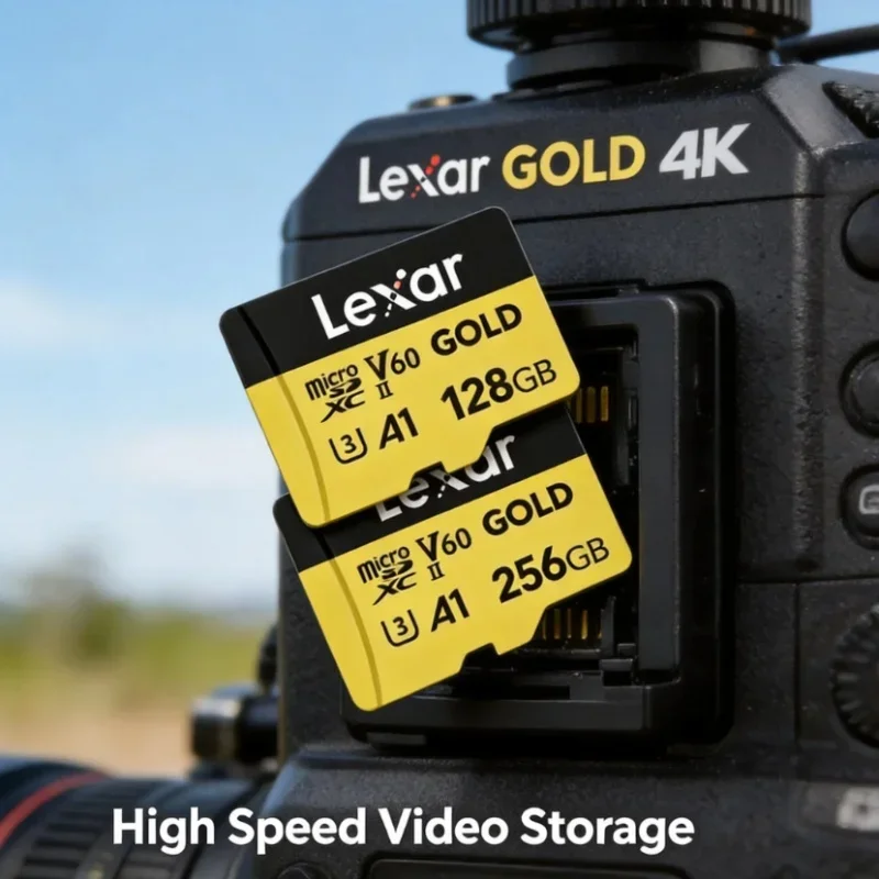Micro SD Card for Drone Action Camera Handheld Gaming Lexar GOLD 128GB 256GB UHS-II 280MBps Read 180MBps Write V60 U3 A1 C10