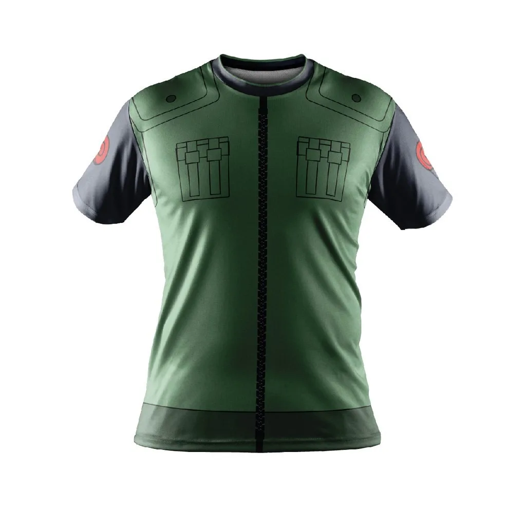 Naruto Standard Uniform of Konoha Ninja Anime Print Adult Kids Casual T-Shirt Family Summer Breathable Quick-drying Sportswear
