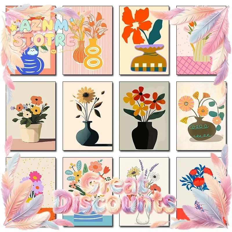Simple Vase Art Poster Canvas Printing Color Fashion Trend House Home Villa Decoration Aesthetics Natural Wall Canvas Decorat