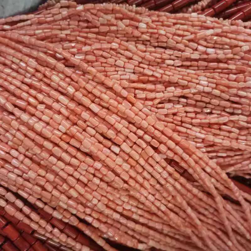 PINK Coral pillar 4*6mm 38CM for DIY jewelry making  loose beads FPPJ wholesale  nature gemstone