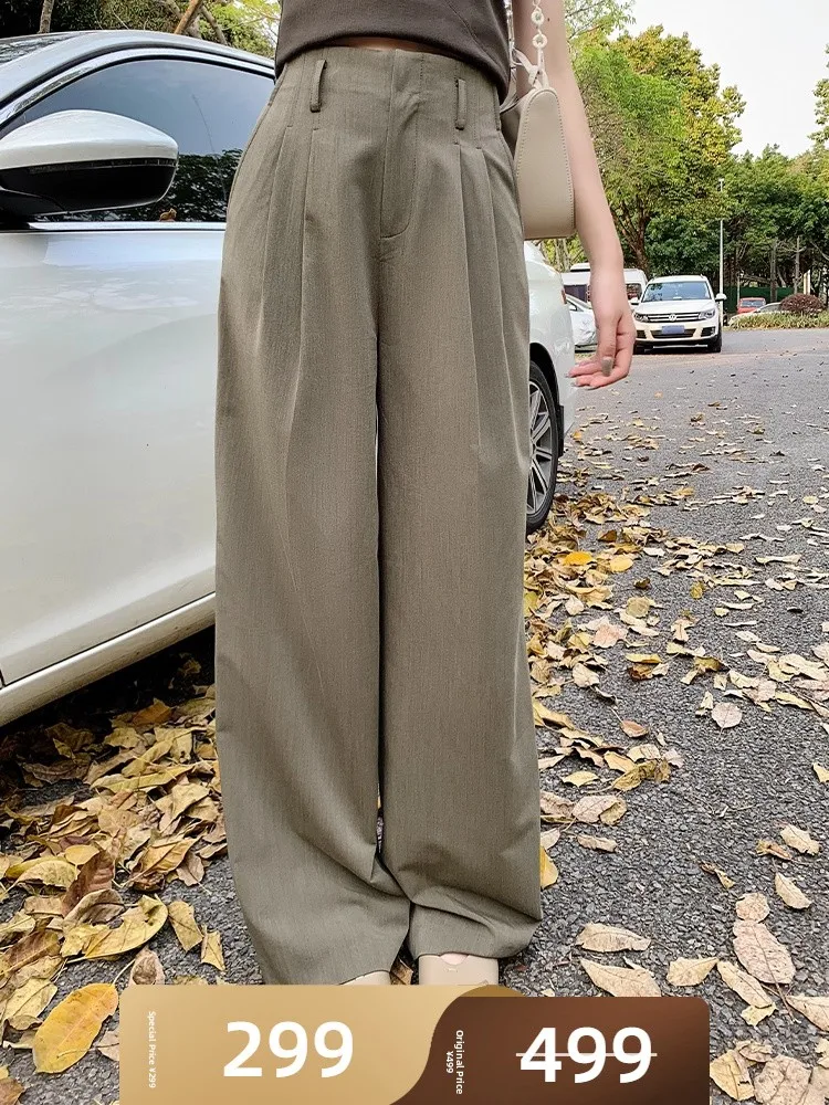 

Meiyang Qingti Широкие брюки, медицинские пригородные брюки, крутые длинные брюки из полиэфирного волокна с высокой талией