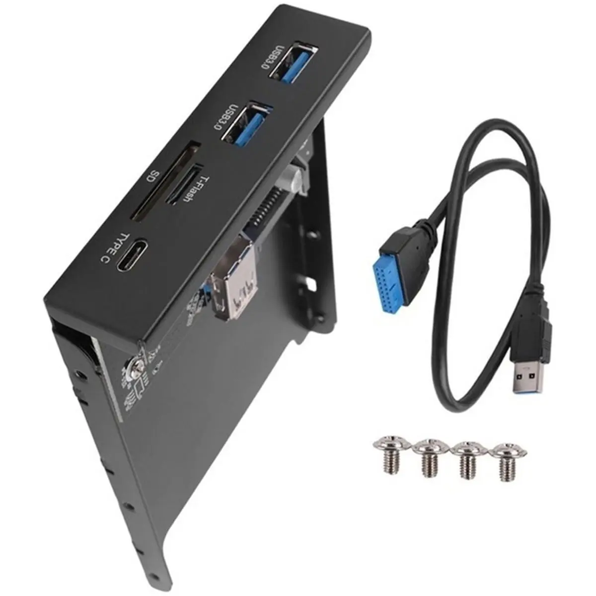 USB 3.0 for Micro-SD, TF Flash 3.5 Internal Card Reader USB-C Type-C Front Panel Dual USB 3.0 Port Floppy Hub.