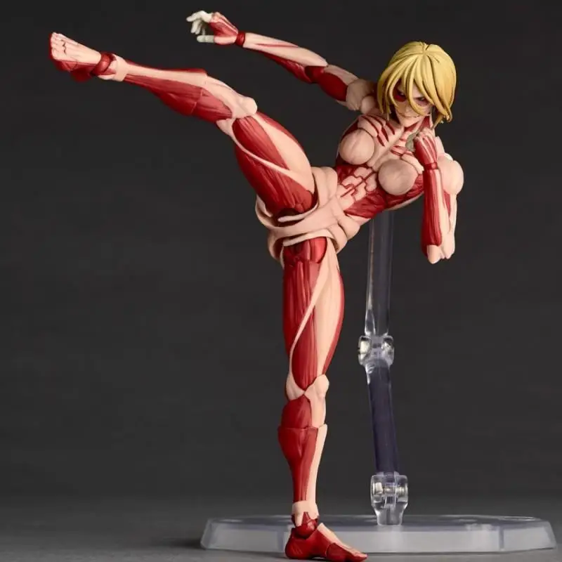 In Stock Kaiyodo Revoltech Amazing Yamaguchi Armored Titan The Female Titan Anime Action Figures Toys Model PVC Gift Collectible