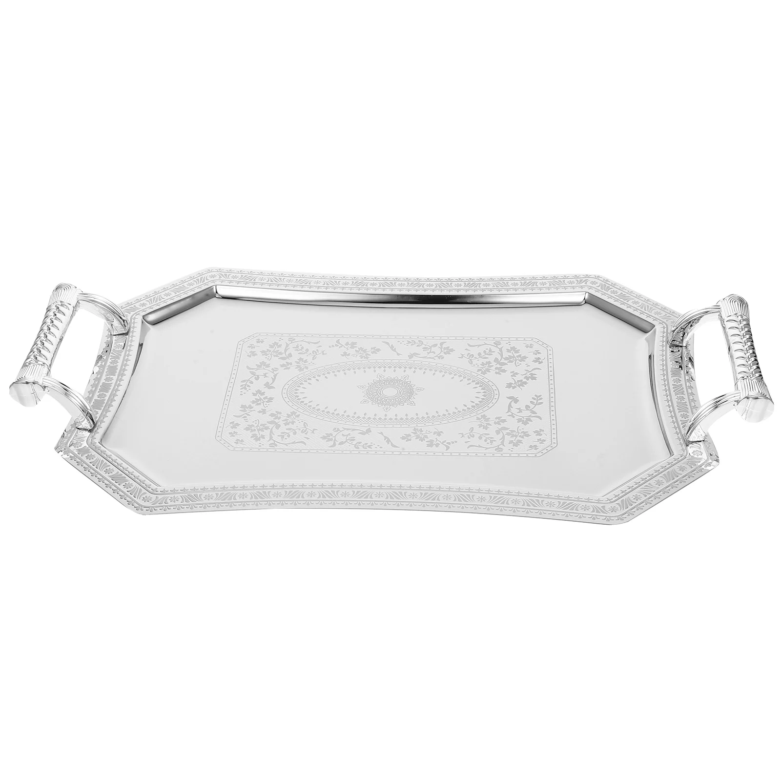 

European Style Binaural Tray Snacks Fruit Platter Silver Serving Trays Elegant Vintage High Class Materials Perfect For Cupcakes