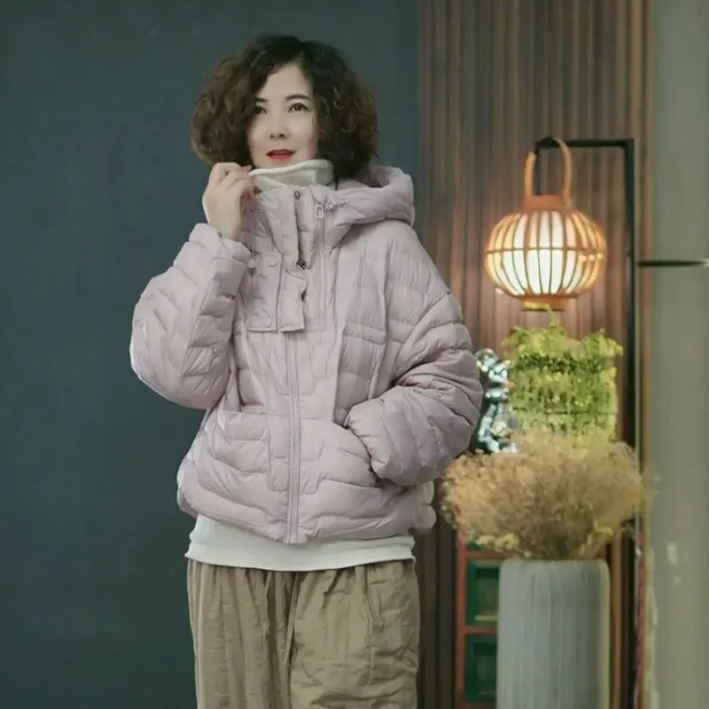 Große Größe Lose Daunen Baumwolle Winter frauen Kleidung Neue Mode Mit Kapuze Ente Baumwolle Warme Brot Jacke Mode Mildheit 2025