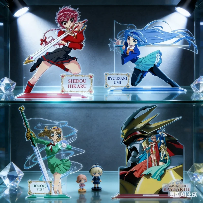 Magic Knight Rayearth 15CM Anime Umi/Fuu/Hikaru Double-Sided Model Acrylic Stand Cosplay Prop Desktop Fans Firend Gifts Ornament