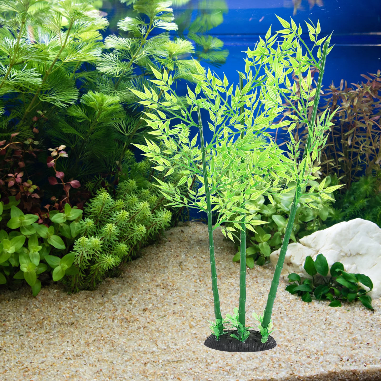 

Artificial Bamboo Branches Decoration for Fish Tank Aquarium Bamboo Trunk Plants Decor Faux Glass nament Enhances Beauty