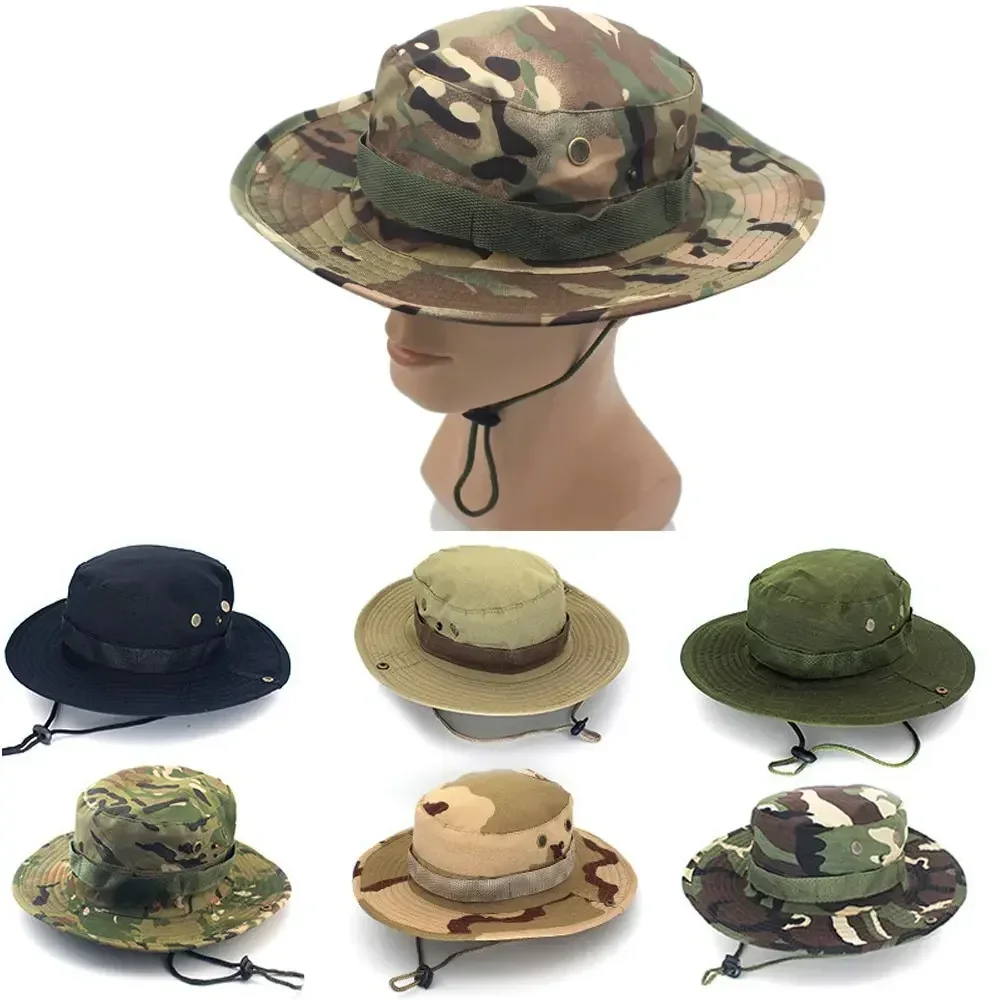 Outdoor Camouflage Fisherman Hat  Training Expansion Breathable Camping Sunscreen Hat