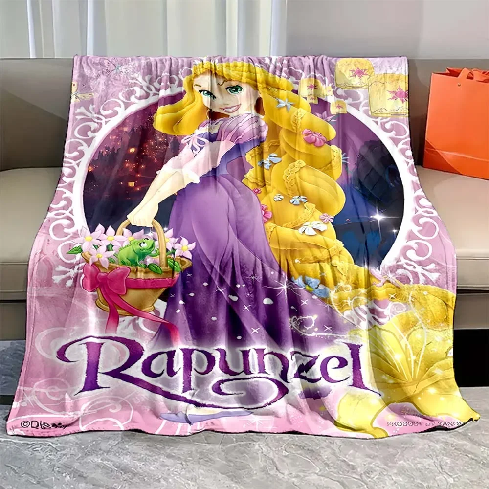 Disney cute Princess Cartoon Blanket Rapunzel Travelling Flannel Throw Blanket Warm Couch Chair Sofa Bed Customized Bedspread