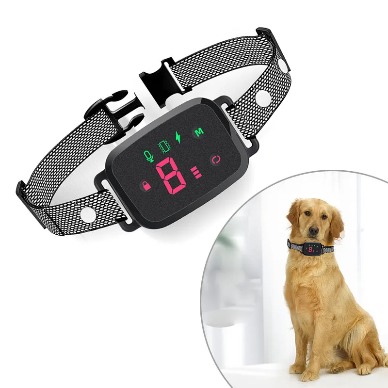 Smart Automatic Anti Barking Dog Collar HD Digital Display IP67 Waterproof Collar For Dog Rechargeable Bark Stopper Stop Barking