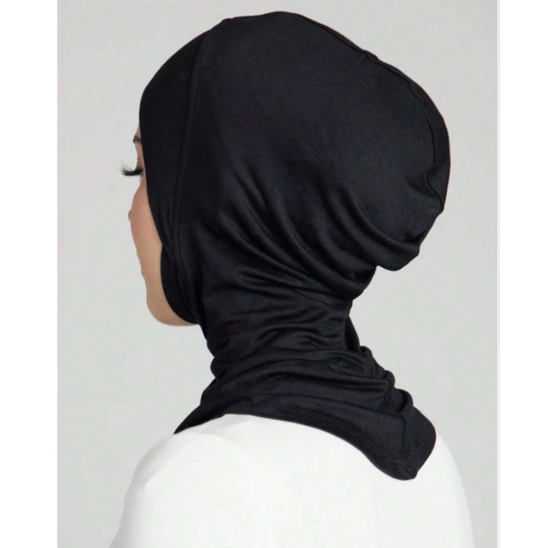 Confezione da 2 cappelli Bandana tinta unita da donna musulmani Mini Hijab Copricollo islamico modale sotto la sciarpa Copricapo