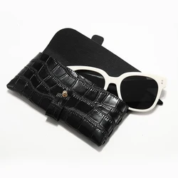 Portable Leather Buckle Sunglasses Bag Eyeglasses Organizer Anti-blue Light Myopia Glasses Lens Protection Eyewear Case Holder
