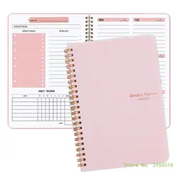 Weekly Planner Notebook 104 Page Undated for Student Teacher, Twin Coil Binding Weekly Journal Notebook Academic Planner