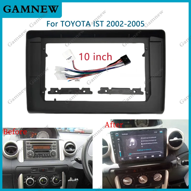 Adaptador de Fascia de marco de coche de 10 pulgadas, Kit de Panel de montaje de tablero de Radio Android para TOYOTA IST 2002-2005