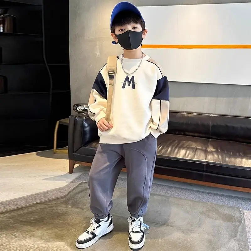 Boys Autumn Fashion Sweatshirts Kids New Korean Style Trend Long Sleeved Pullover Outfits Children Top Clothes