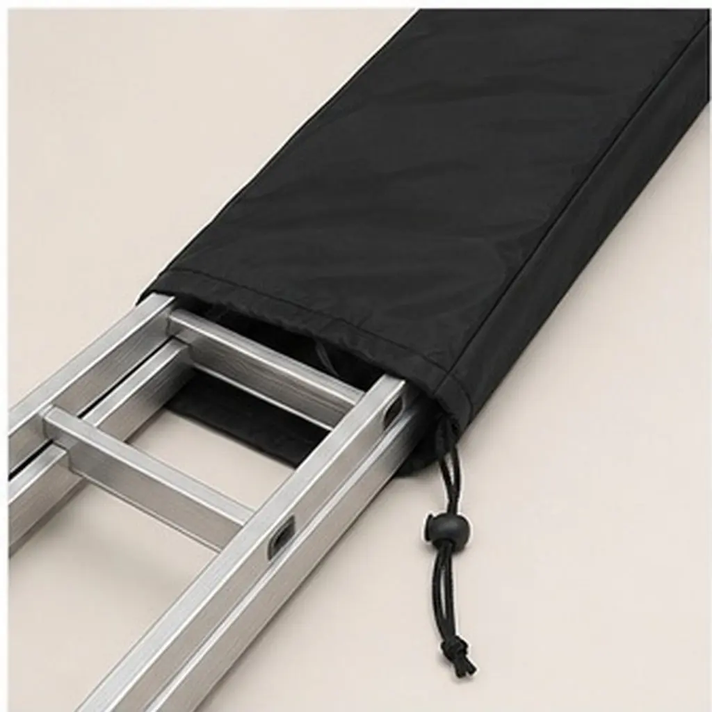 Black Folding Ladder Cover 210D Waterproof Protector Outdoor Patio Ladder Storage Bag Pool Steps Cover for Winter
