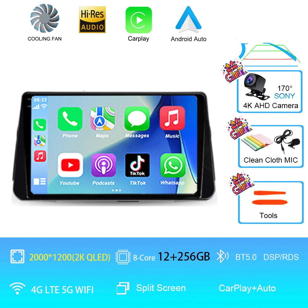 Android 16 Carplay Auto voor Nissan MICRA Kicks P15 2017 2018 2019 2020 2021 autoradio multimediaspeler navigatie stereo