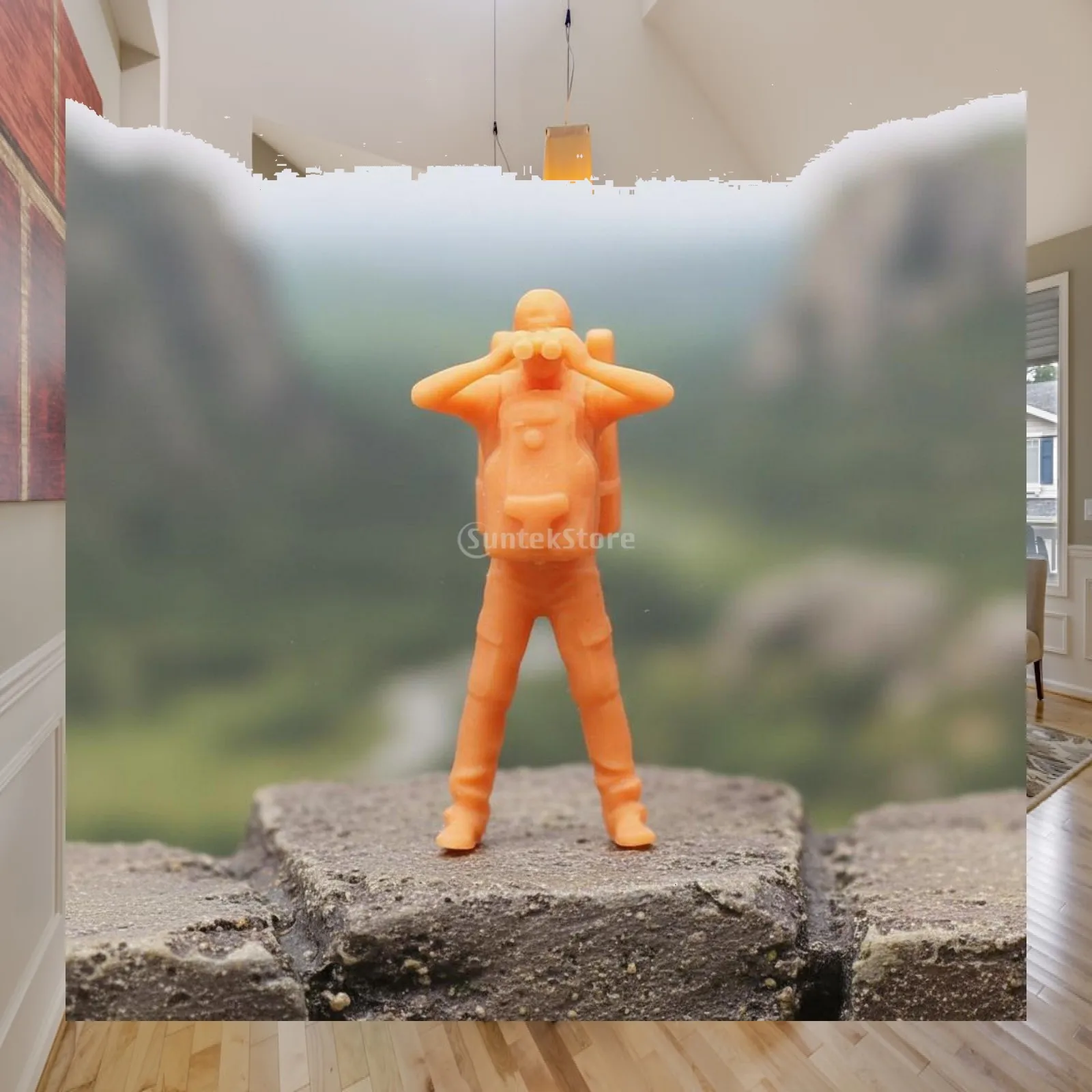 Unfinished Traveler Statue Resin Backpacker Miniature Figure for Sand Table Model Train Layout Creative Hobby Painting