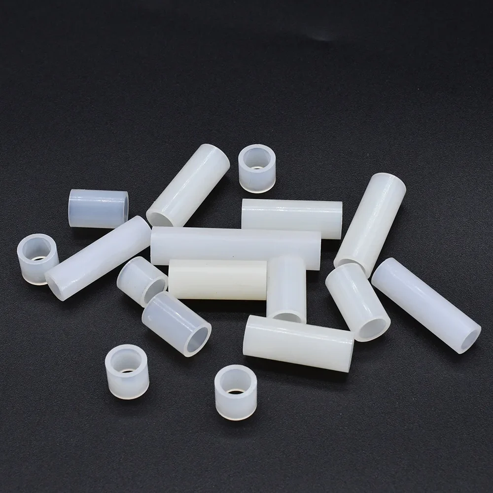 Black White Hollow Nylon Spacers Board Rack TV Mounting Standoff M2 M3 M4 M5 Insulation Washers Non Thread Spacing Screw Bolt