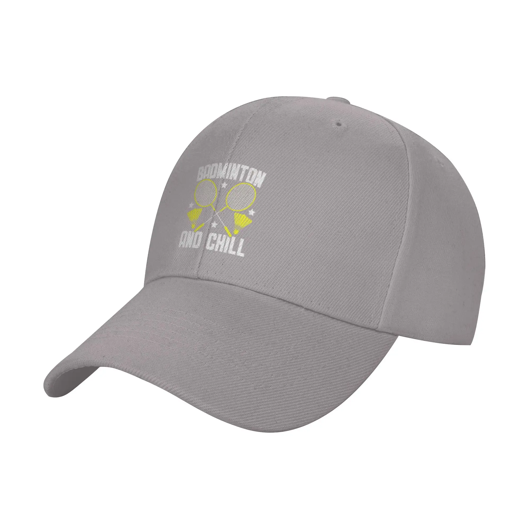 Badminton And Chill Crossed Rackets Shuttlecock Graphic Trendy Baseball Cap Lawn Mowing Trucker Hat Dad Hat